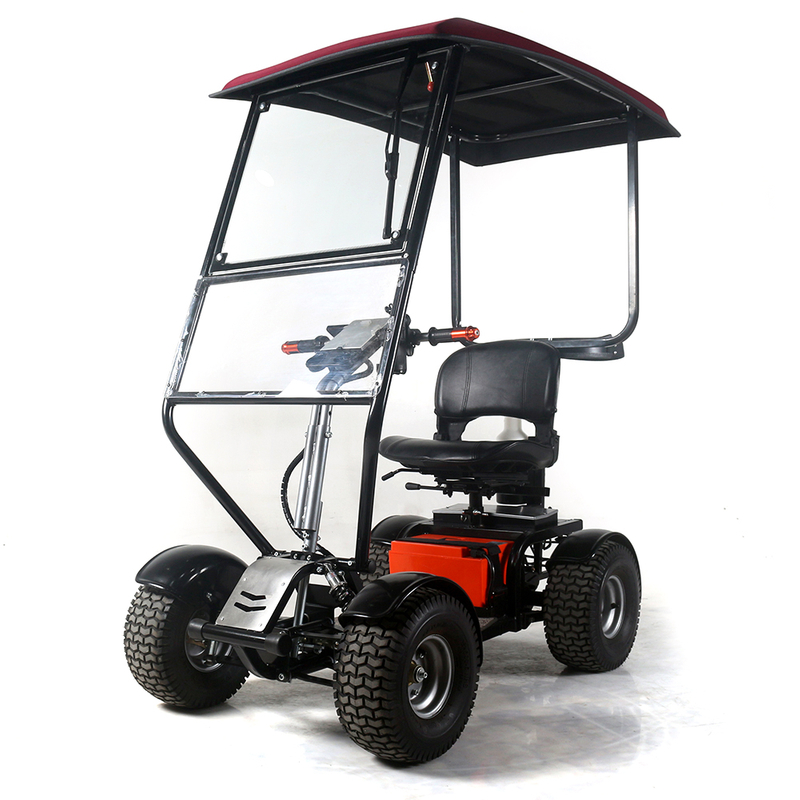 scooter de movilidad de golf de 4 ruedas al aire libre personalizado con techo y parabrisas