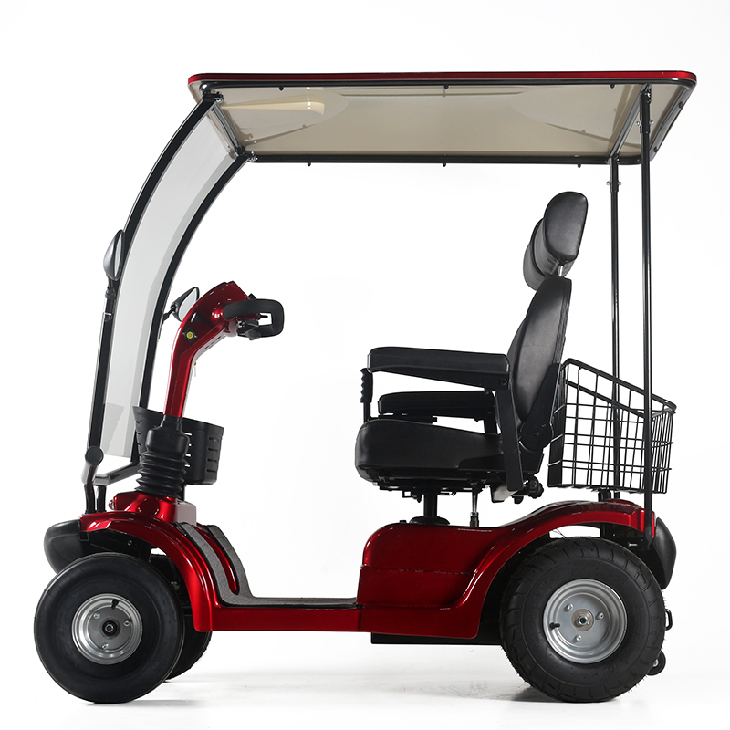 Scooter de movilidad de 4 ruedas grandes y doble asiento para personas mayores