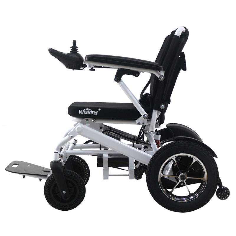 viaje silla de ruedas eléctrica ligera plegable remota para discapacitados