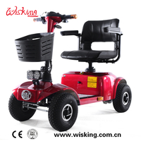 Scooter de movilidad de 4 ruedas con asiento individual para discapacitados