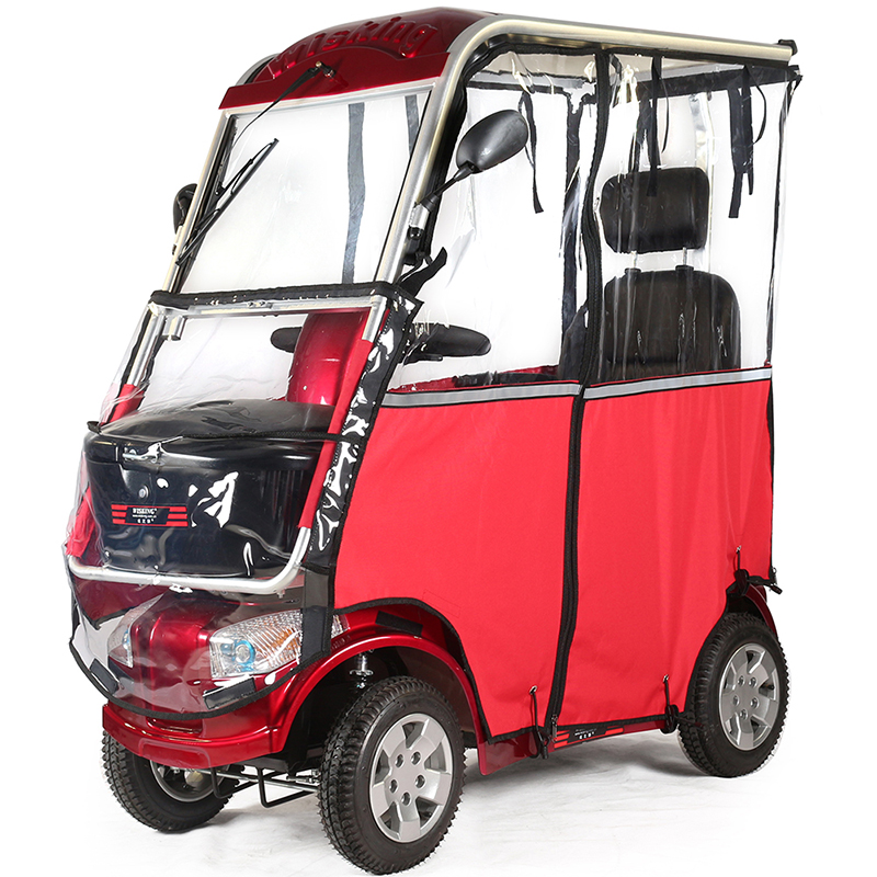 Scooter de movilidad de 4 ruedas con techo soleado para adultos