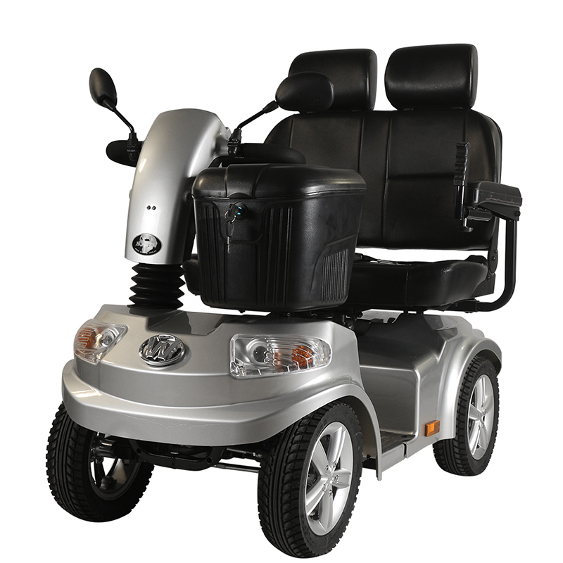 Scooter de movilidad de 4 ruedas con dos asientos para adultos