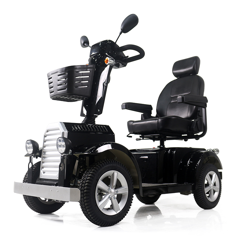 scooter de movilidad con motor de cepillo de apariencia clásica para personas mayores con batería grande