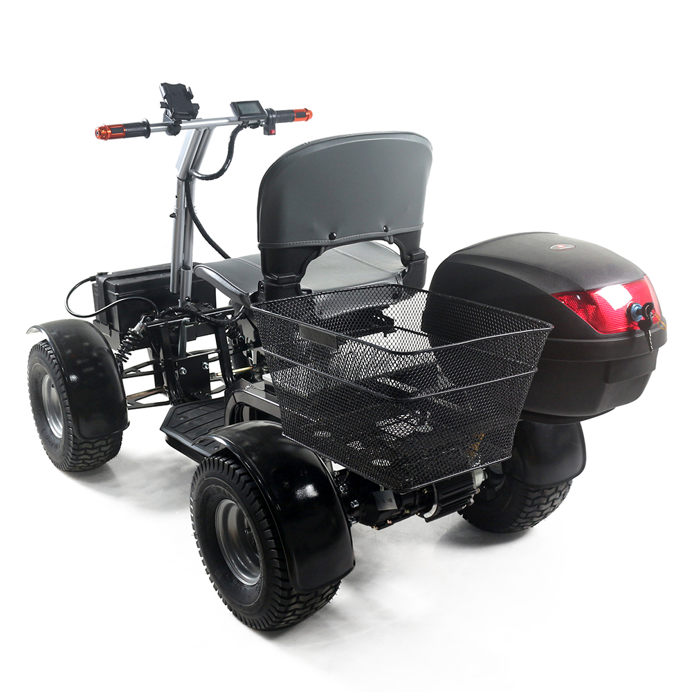 scooter eléctrico de movilidad personalizado con motor sin escobillas con soporte para bolsa de golf con canasta